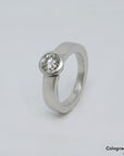 Solitärring mit ca. 1,00ct H-vs2 Brillant in 750/18K Weißgold Gr. 56