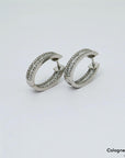 Creolen Ohrringe mit 1,48ct F-G/vsi Diamant in 750/18K Weißgold