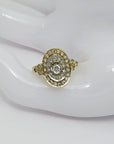 Art Deco Ring mit ca. 0,50ct Diamant in 585/14K Weiß-/Gelbgold Gr. 51