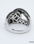 70ct TW/teils schwarz-vsi Brillant in 750/18K Weißgold Gr. 54