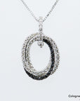 00ct W/teils schwarz-si Brillant in 750/18K Weißgold Länge 43cm