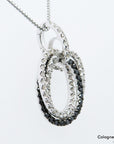 00ct W/teils schwarz-si Brillant in 750/18K Weißgold Länge 43cm
