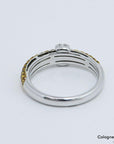 25ct W-si Brillant und gelbe Saphire in 750/18K Weißgold Gr. 55