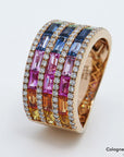 18ct Saphir in 750/18K Rosegold Gr. 54