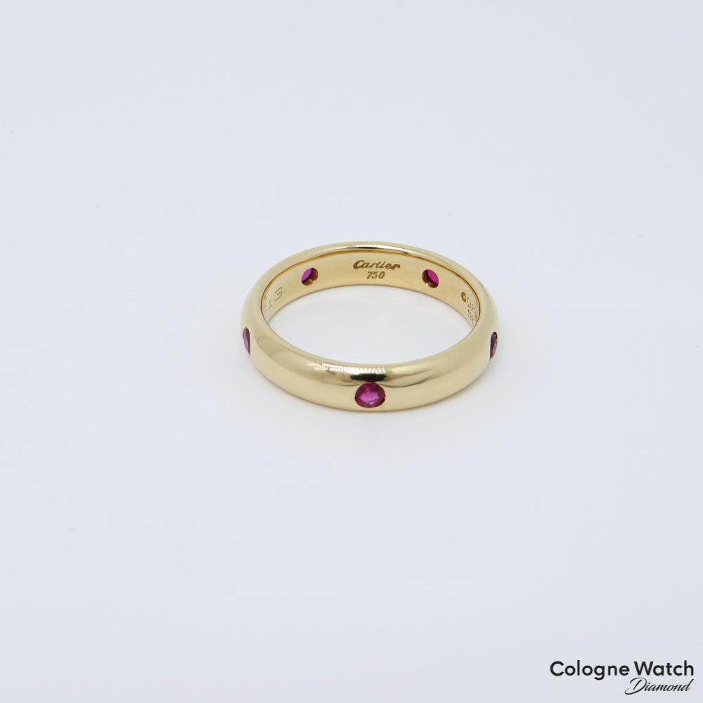 Cartier Ring mit Rubin Besatz in 750/18K Gelbgold Gr. 52