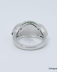 37ct W-si Brillant und Prasiolith Besatz in 585/14K Weißgold Gr. 52