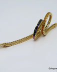 Armband Rainbow Tennisarmband mit 5,76ct Saphir in 750/18K Gelbgold 18cm