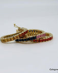Armband Rainbow Tennisarmband mit 5,76ct Saphir in 750/18K Gelbgold 18cm