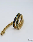 Armband Rainbow Tennisarmband mit 5,76ct Saphir in 750/18K Gelbgold 18cm