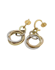 Cartier Trinity Ohrstecker Ohrhänger mit Brillant Besatz in 750/18K Gold / Vintage